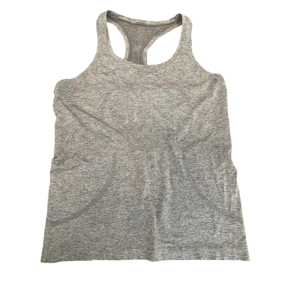 Lululemon Athletica Grey Heathered Seamless Racerback Tank Top Women Size 10